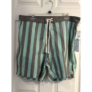 NWT! Modern Amusement Mens Shorts Size‎ 38 Grey Green Striped Board Shorts
